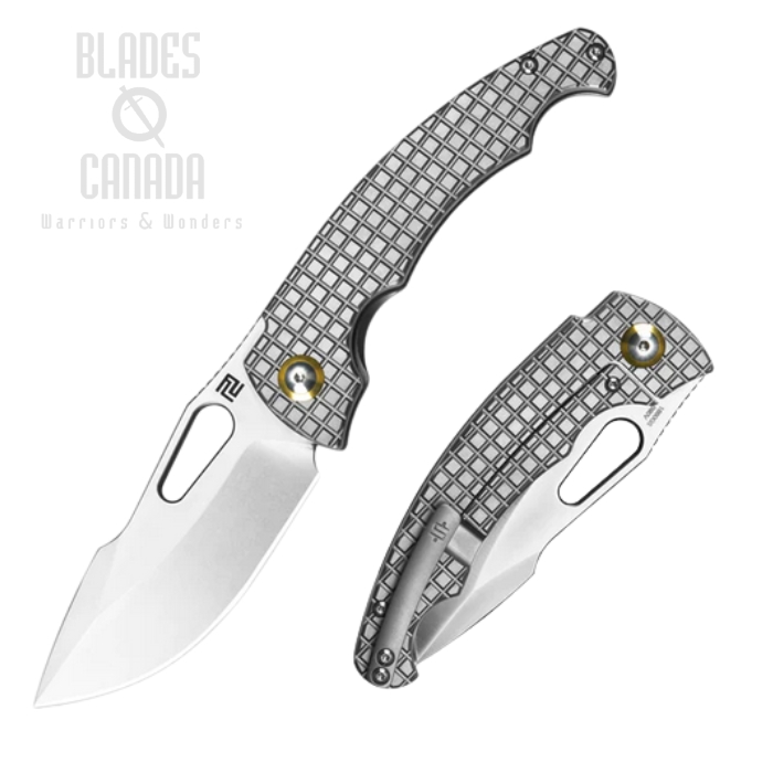 Artisan Cutlery Mini Xcellerator Framelock Folding Knife, S90V, Titanium, 1860GS-GY