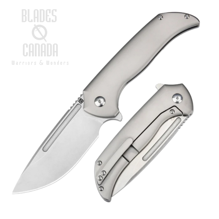 Artisan Cutlery Trux Framelock Folding Knife, S35VN, Titanium, 1861G-GY