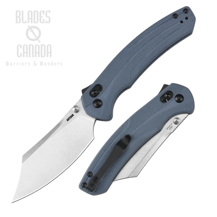 Artisan Cutlery Simoon Flipper Recoil Lock V2 Folding Knife, AR-RPM9 SW, G10 Blue, 1882P-BU