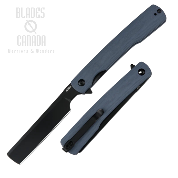 Artisan Cutlery Orthodox Flipper Folding Knife, AR-RPM9 Black, G10 Blue, 1883P-BBU