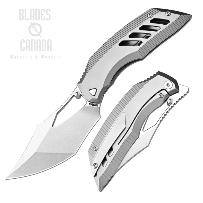 (image for) Artisan Cutlery Dark Wing Front Flipper Framelock Knife, S35VN SW, Titanium Handle, 1887G-GY