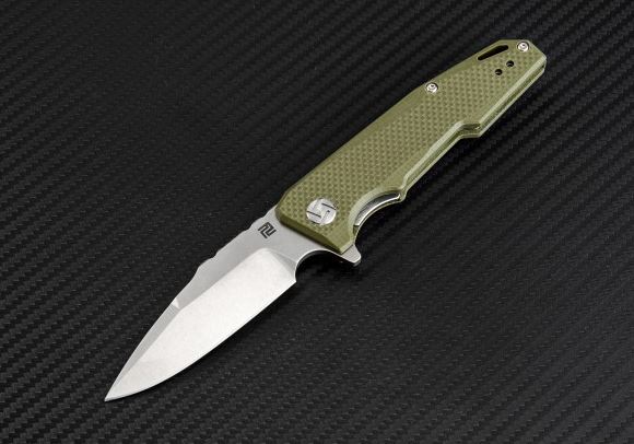 Artisan Cutlery Mini Predator Flipper Folding Knife, D2, G10 Green, 1706PSGNF