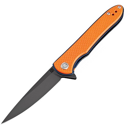 Artisan Cutlery Shark Flipper Folding Knife, D2, G10 Orange, 1707PBOE