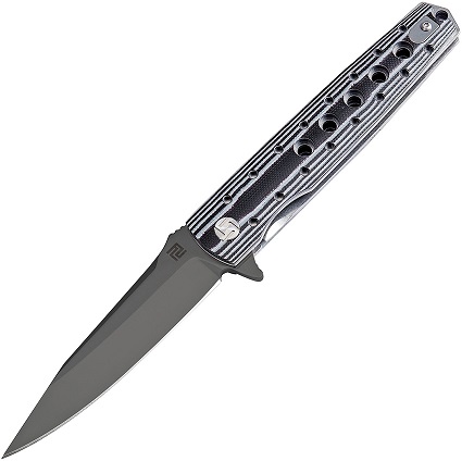 Artisan Cutlery Virginia Flipper Folding Knife, D2, G10 White/Black, 1807PBBW - Click Image to Close