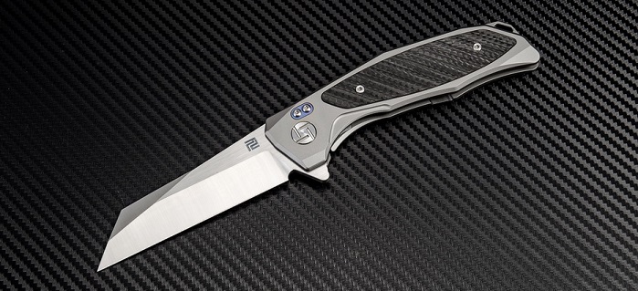 Artisan Cutlery Falcon Flipper Framelock Knife, S35VN, Titanium/CF, 1809GGYS