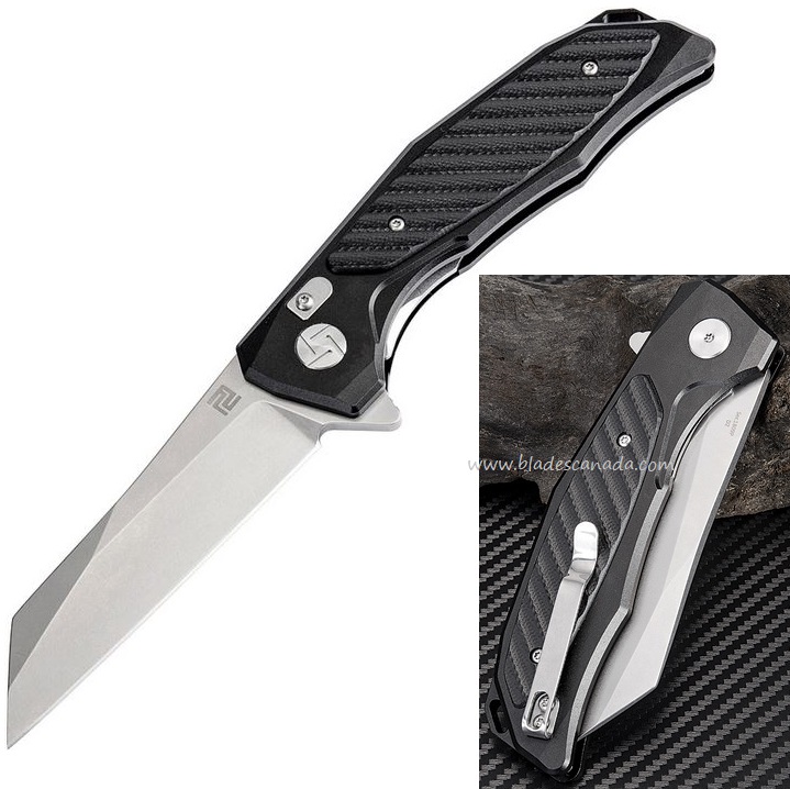 Artisan Cutlery Megahawk Flipper Folding Knife, D2, Aluminum/G10, 1809PBBK