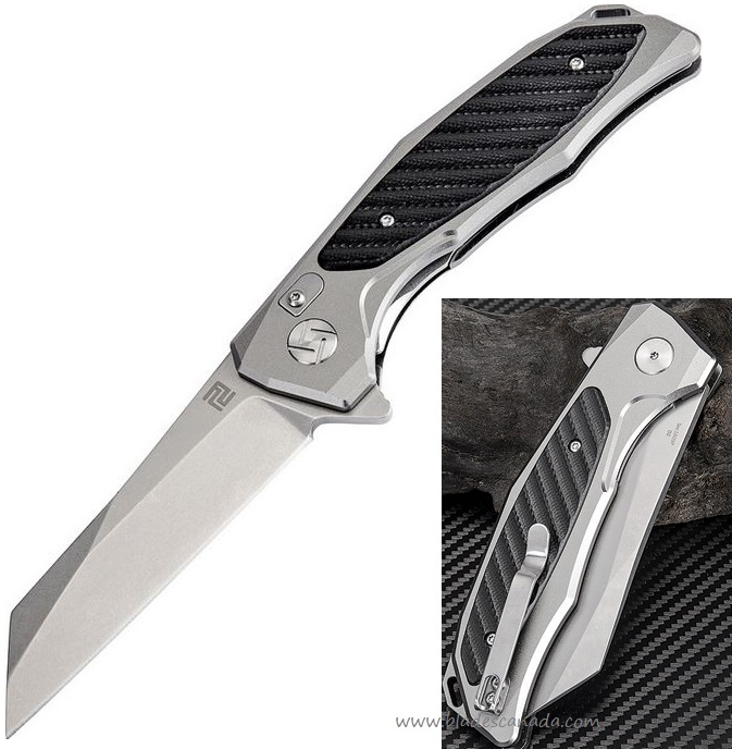 Artisan Cutlery Megahawk Flipper Folding Knife, D2, Aluminum/G10 Black, 1809PGBK