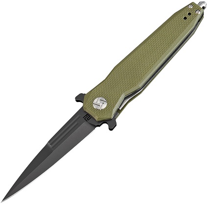 Artisan Cutlery Hornet Flipper Folding Knife, D2, G10 Green, 1810PBGNF - Click Image to Close