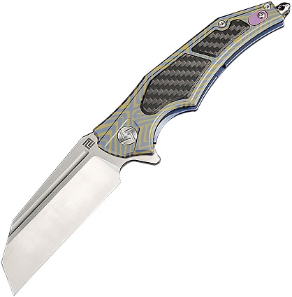 Artisan Cutlery Apache Flipper Framelock Knife, S35VN, Carbon Fiber, 1813G-BU03 - Click Image to Close