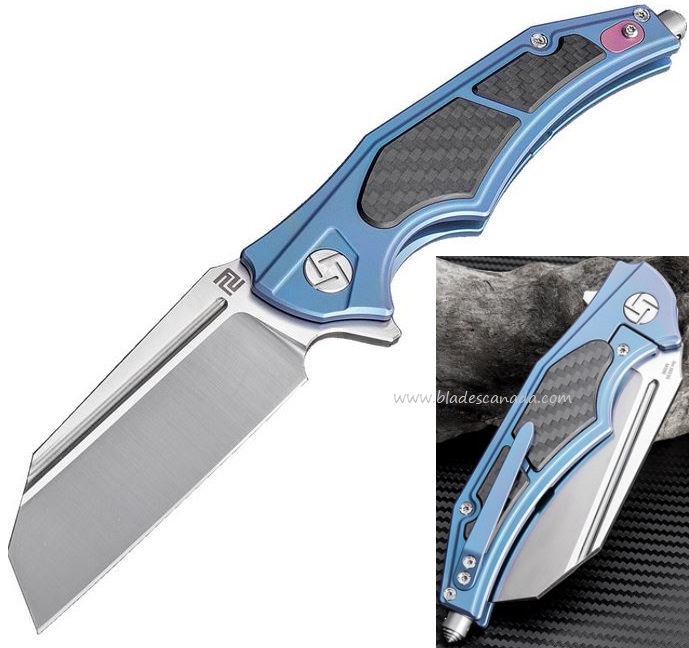 Artisan Cutlery Apache Flipper Framelock Knife, S35VN, Titanium/CF, 1813G-BUS - Click Image to Close