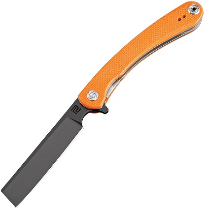 Artisan Cutlery Mini Orthodox Flipper Folding Knife, D2, G10 Orange, 1817PSBOEF - Click Image to Close
