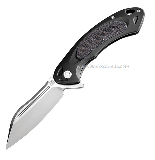 Artisan Cutlery Eterno Flipper Framelock Knife, S35VN, Tiitanium Black/CF, 1818GBKS