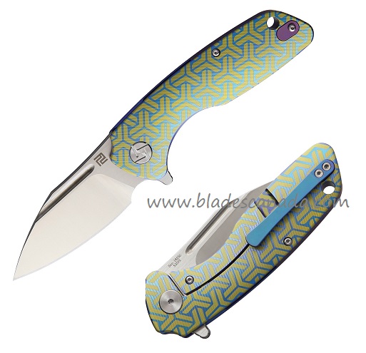 Artisan Cutlery Wren Flipper Framelock Knife, S35VN, Titanium, 1825GBU02 - Click Image to Close