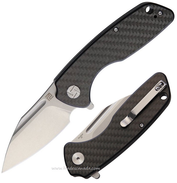 Artisan Cutlery Wren Flipper Folding Knife, D2, Carbon Fiber, 1825PCF