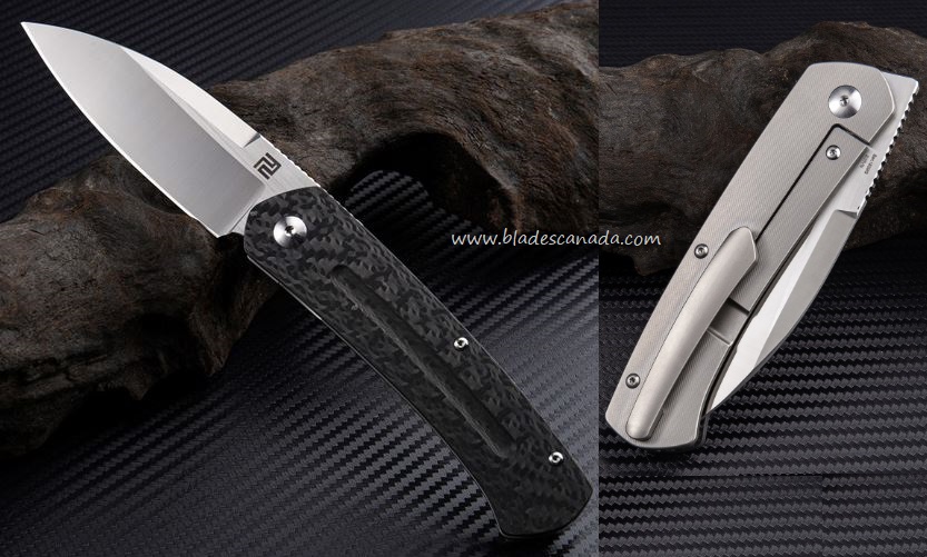 Artisan Cutlery Centauri Flipper Framelock Knife, S35VN, CF, 1839GMCF - Click Image to Close