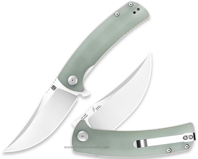 Artisan Cutlery Arroyo Flipper Folding Knife, AR-RPM9, G10 Jade, 1845PNTG