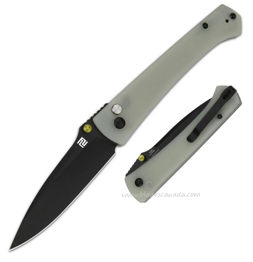 Artisan Cutlery Andromeda Button Lock Folding Knife, AR-RPM9 Black, G10 Jade, 1856P-BNTG