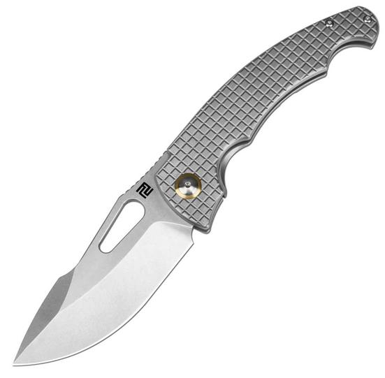 Artisan Cutlery Xcellerator Folding Knife, S90V, Titanium Frag, 1860G-GY