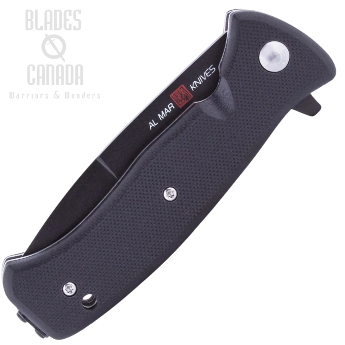 (image for) Al Mar Mini SERE 2020 Night G Flipper Folding Knife, D2, G-10 Black, Assisted Opening, AMK2204