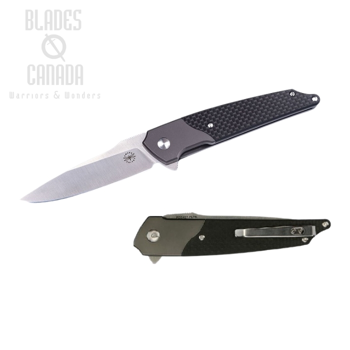 (image for) Amare Pocket Peak Flipper Folding Knife, Sandvik 14C28N, Carbon Fiber, AMR201803
