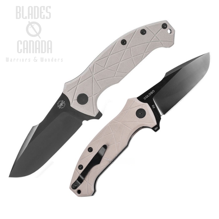 (image for) Amare Coloso Flipper Folding Knife, D2, G10 Light Tan, AMR201902