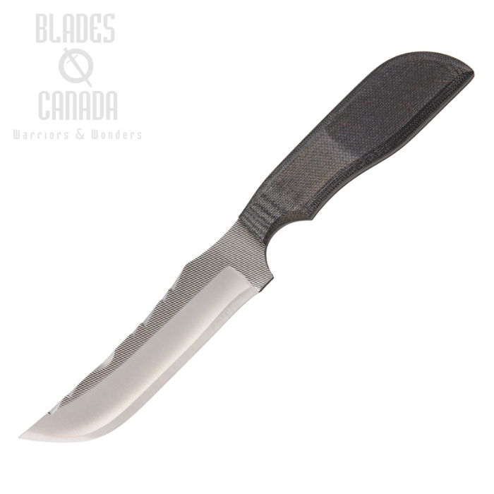 (image for) Anza Fixed Blade Knife, Carbon Steel, Micarta Black, Leather Sheath, AZ709M