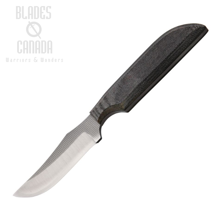 (image for) Anza Fixed Blade Knife, Carbon Steel, Micarta Black, Leather Sheath, AZSP2M