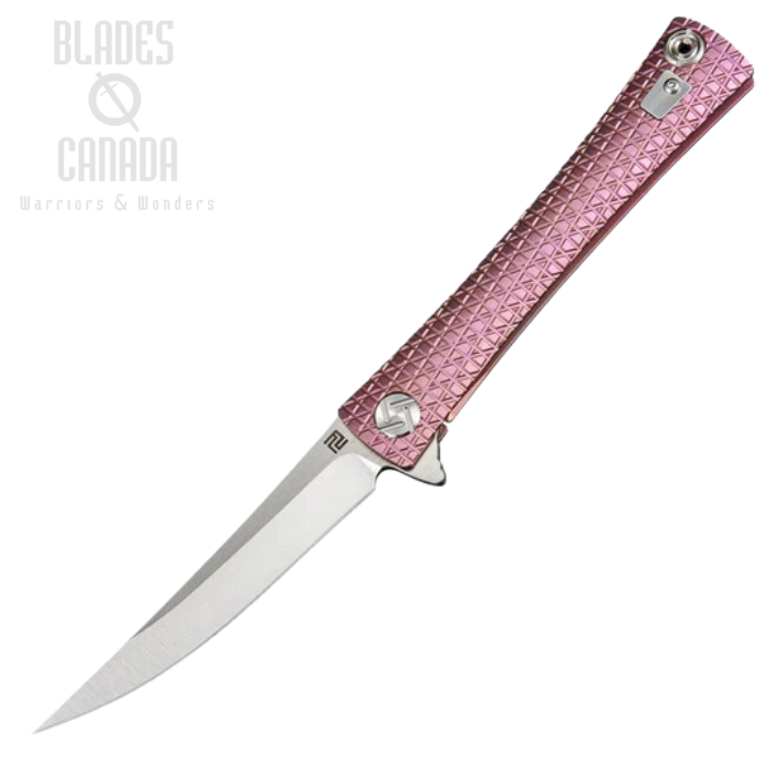 Artisan Cutlery S Waistline Flipper Framelock Knife, M390, Titanium Rose, 1805G-REM