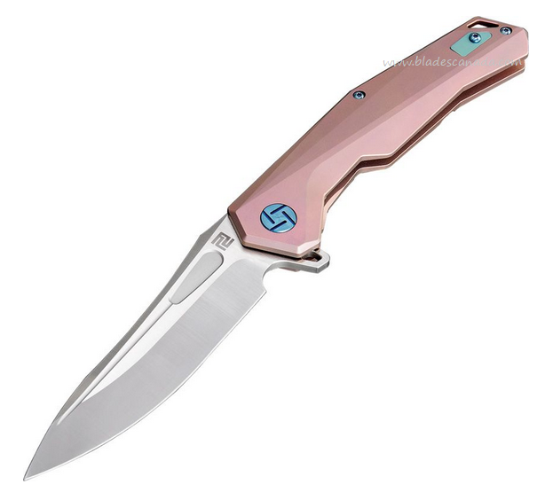 Artisan Cutlery Zumwalt Flipper Framelock Knife, M390, Titanium Pink, ATZ1808GREM