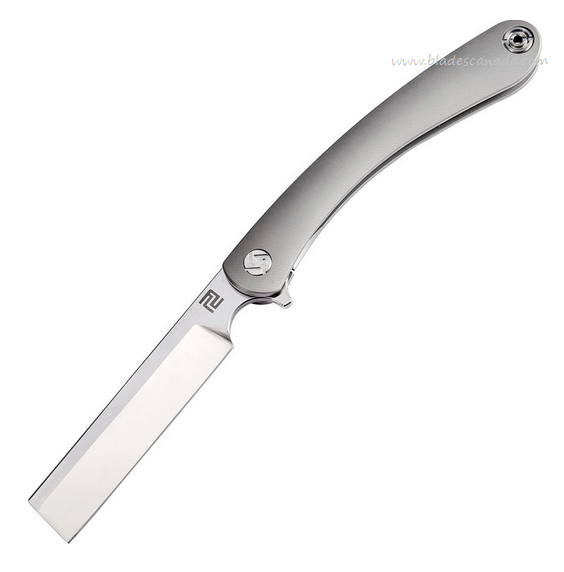 Artisan Cutlery Flipper Framelock Knife, S35VN Satin, Titanium, 1817G-GYS
