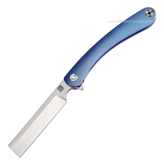 Artisan Cutlery Orthodox Flipper Framelock Knife, S35VN, Titanium Blue, 1817G-SBUS
