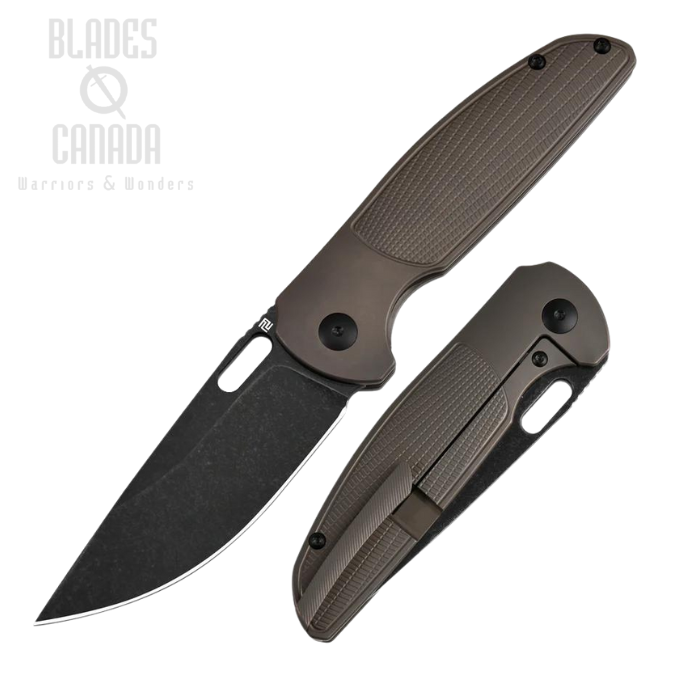 Artisan Cutlery Satyr Framelock Folding Knife, S90V Black SW, Titanium, 1852G-BBO