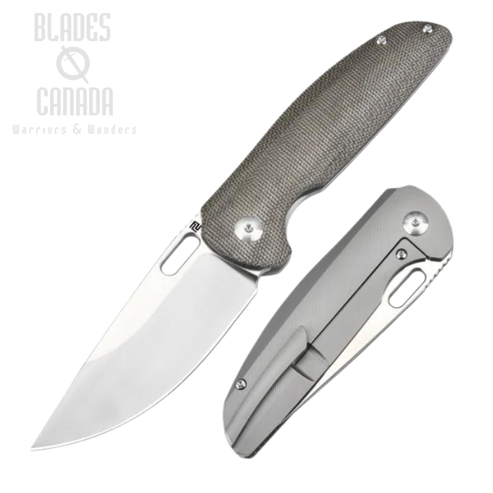 Artisan Cutlery Satyr Framelock Folding Knife, S90V, Micarta/Titanium, 1852G-ODG
