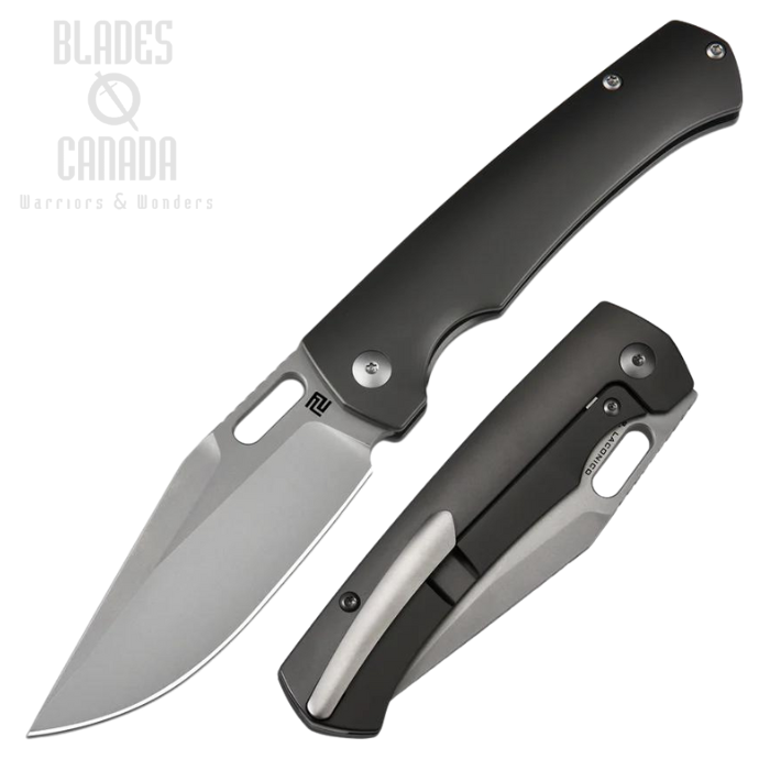 Artisan Cutlery Revel Framelock Folding Knife, S90V, Titanium Black, 1867G-GY