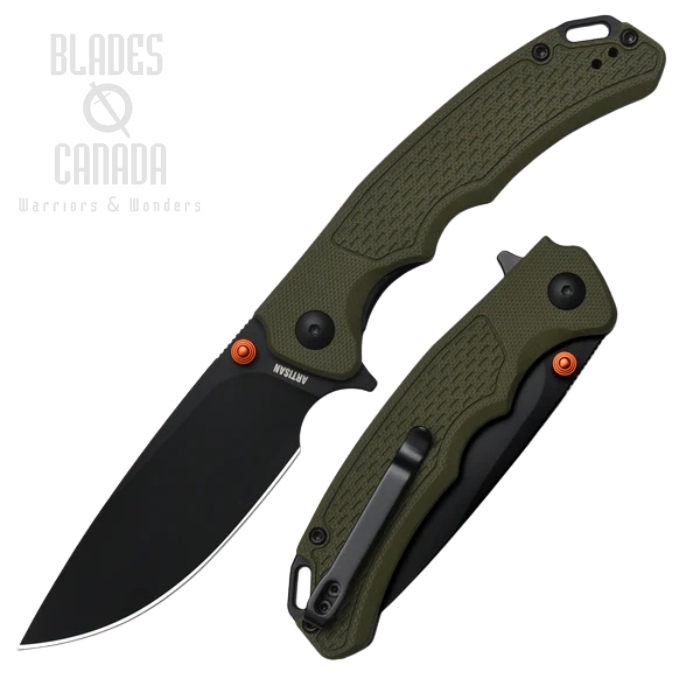 Artisan Cutlery Tradition V2 Flipper Folding Knife, AR-RPM9 Black, G10 Green, 1702M-BGN Artisan Cutlery Tradition V2 Flipper Folding Knife, AR-RPM9 Black, G10 Green, 1702M-BGN