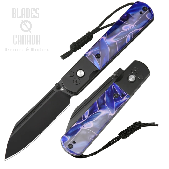 Artisan Cutlery Holm Button Lock Folding Knife, AR-RPM9 Black, Steel/Acrylic, 1875P-BUA