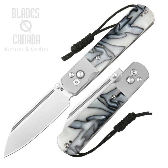 Artisan Cutlery Holm Button Lock Folding Knife, AR-RPM9 SW, Steel/Acrylic, 1875P-WHA Artisan Cutlery Holm Button Lock Folding Knife, AR-RPM9 SW, Steel/Acrylic, 1875P-WHA