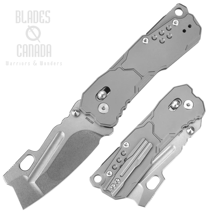 Artisan Cutlery Butcherling Crossbar Lock Folding Knife, S35VN Stonewash, Titanium Grey, 1881G-GY
