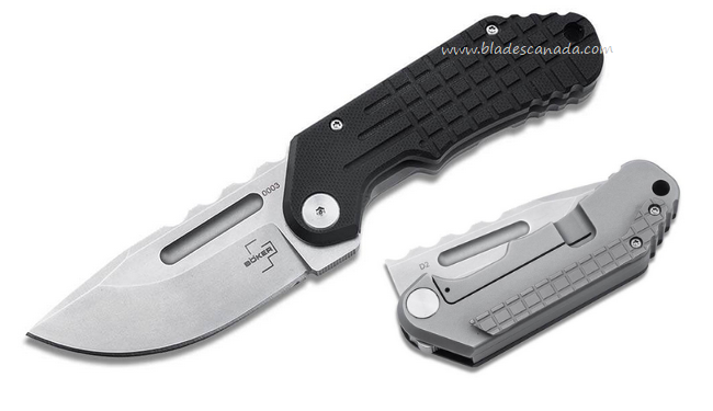 Boker Plus Dvalin Flipper Framelock Knife, D2 Steel, G10 Black, 01BO548
