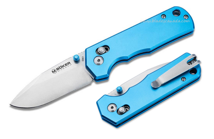 Boker Magnum Rockstub Folding Knife, 440B, Aluminum Blue, 01SC711