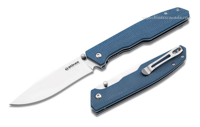 Boker Magnum Deep Blue Folding Knife, 440A, Micarta Blue, 01SC714