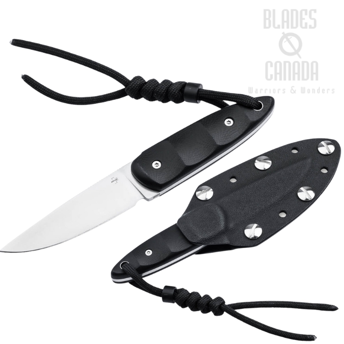 Boker Plus Pollywog Fixed Blade Knife, Nitro-V Steel, G10 Black, Kydex Sheath, 02BP0005