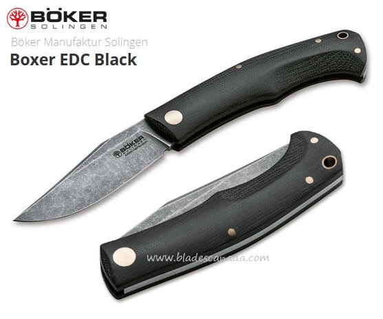Boker Germany Boxer EDC Folding Knife, M390, Micarta, 111129