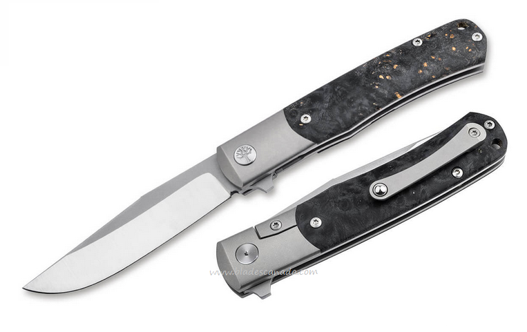 Boker Manufaktur TRPPR Flipper Framelock Knife, MagnaCut, Titanium/Wood, 112088 Boker Manufaktur TRPPR Flipper Framelock Knife, MagnaCut, Titanium/Wood, 112088