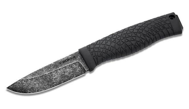 Boker Solingen Bronco Mini Fixed Blade Knife, 80CrV2 Black SW, Kydex Sheath, 121505