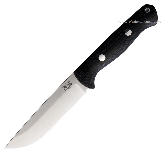 Bark River Bravo 1.25 Rampless Fixed Blade Knife, A2 Steel, Micarta Black, BA07115MBCR
