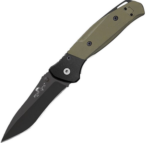 Bear Ops Bear Swipe Black Folding Knife, 14C28N Sandvik, G10, Assisted Opening, A-400-B4-B