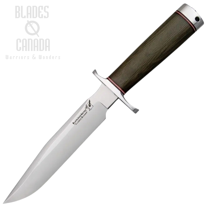Blackjack Classic Model 7 Fixed Blade Knife, A2 Steel, Micarta Green, Leather Sheath, BCB7GM