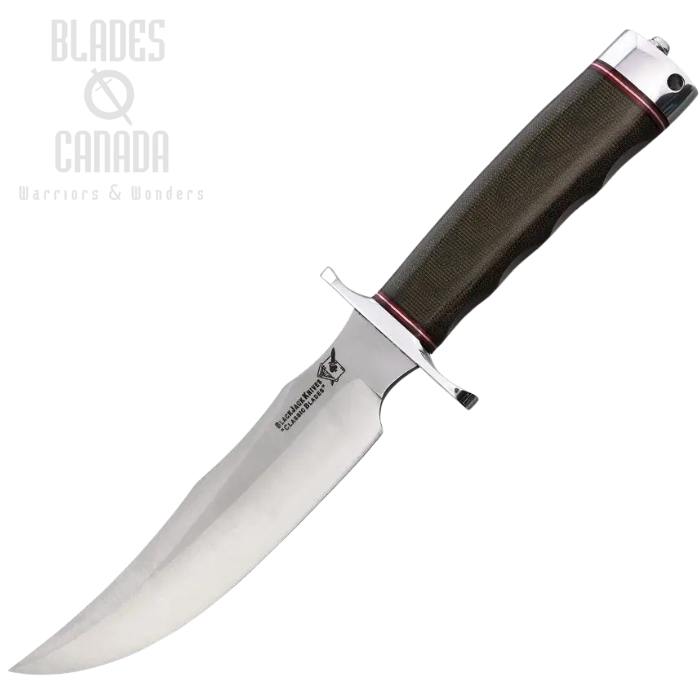 Blackjack Model 4 Fixed Blade Knife, Stainless Satin, Micarta Green, Leather Sheath, BCBMK4MGC