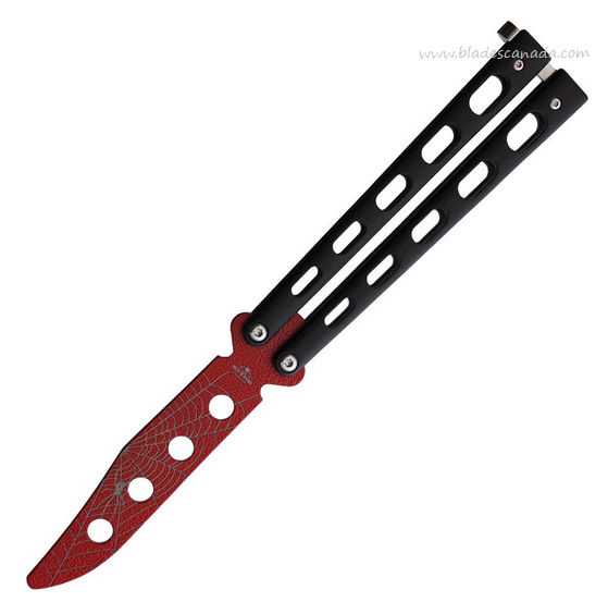 Bear & Son Widow Series Butterfly Trainer, 440C Red, Zinc Black Handle, BCW114BTR